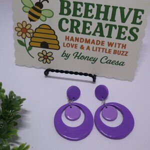 Groovy Retro Vintage Inspired Mod Earrings, 60s, 70s, Boho style,Flower Polymer